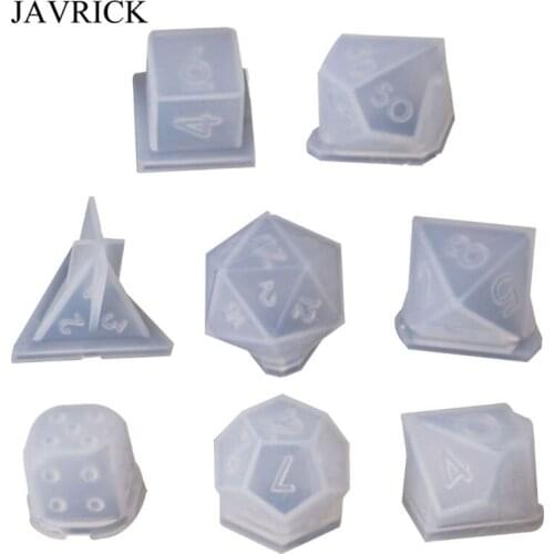 8 Shapes DIY Playing Dice Mold Faceted Cube Round Dice Mold Crystal Resin Mold Kit Dice Digital Game Dice Silicone Mould