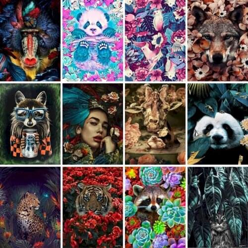 GATYZTORY Painting by numbers Animal Coloring by numbers painting on canvas wall paintings Decoration for home art