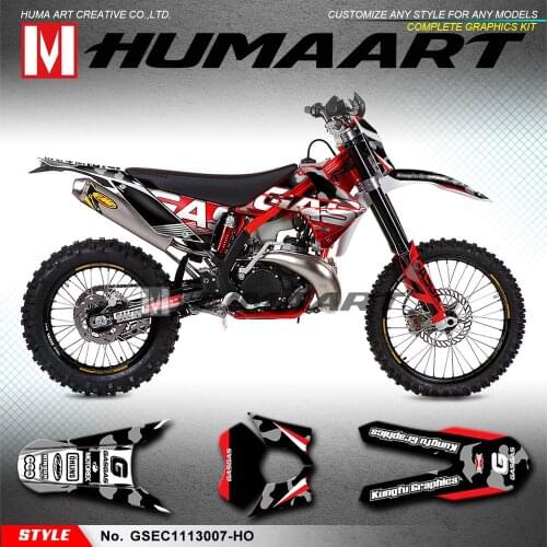 HUMAART Off-road Sticker MX Graphics Kit Vehicle Wraps for Gas Gas EC 125 200 250 300 2T 450 4T 250F 300F 450F 2011 2012 2013