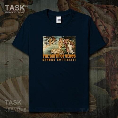 Personality fashion oil painting mens t-shirt The Birth Of Venus retro print Short sleeve clothes cotton summer Streetwear tops