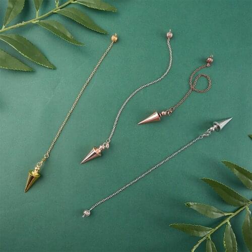 Cone Metal Pendulum for Antique Copper Gold-color Spiritual Pendulo Healing Pendule Hot Sale Jewelry Gift