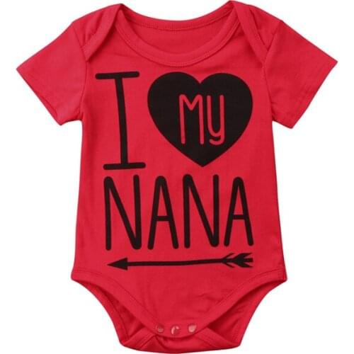 Pudcoco Newborn Baby Girls Boys Cotton summer Bodysuits Jumpsuit baby girl boy I love my nana letter Bodysuit Clothes Outfits