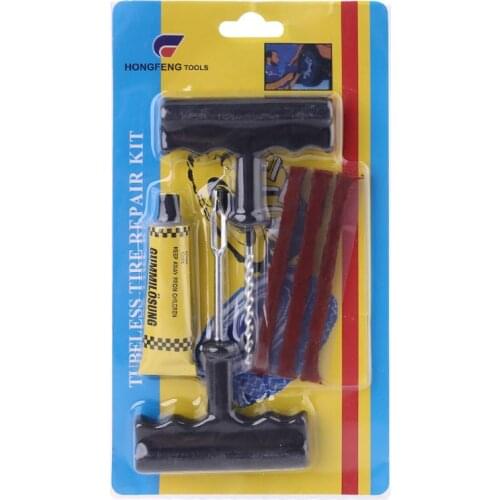 New Auto Car Tubeless Tyre Puncture Plug Tire Repair Motorcycle Bike Cement Tool Kit