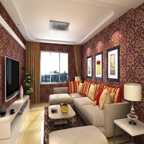 Beibehang Pvc Damascus wallpaper living room bedroom full 3d high - end three - dimensional embossed background wallpaper