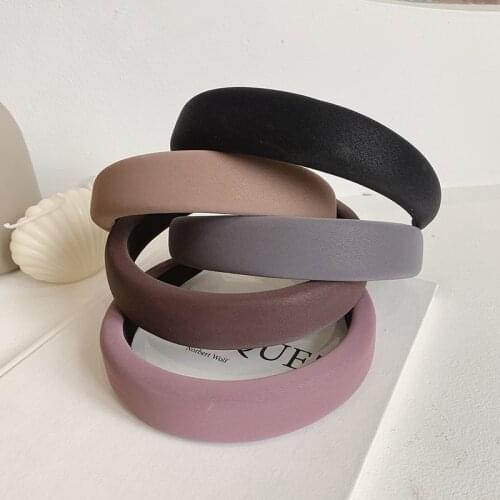 Vintage Padded Headbands Candy Color Hair Hoop Classic Headwear Simple Hair Accessories Soft Thick Cloth Fabric Sponge Head Hoop