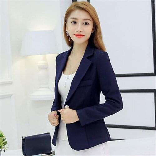 Blazer Women Korean Black 2XL Plus Size Long Sleeve Blazers Coat 2019 New Spring Summer Office Elegant Slim Jacket Feminina LR26