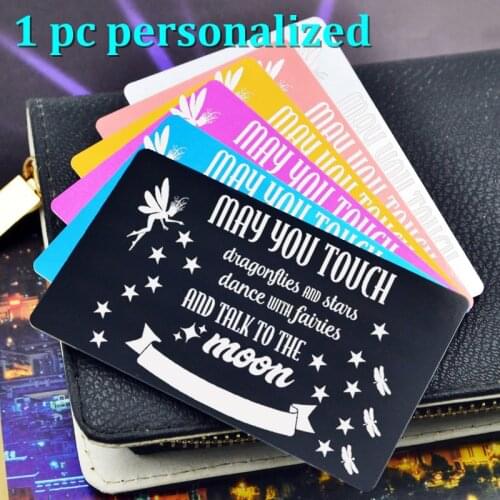 Personalized Metal Wallet Card Insert Custom Laser Engraved Message Card Romantic Gift Hand Writting Love Greeting Card KP014