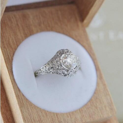 Hot sale white cubic zirconia Engagement Wedding Rings for Women Fashion Rhinestone Jewelry Size #6-10