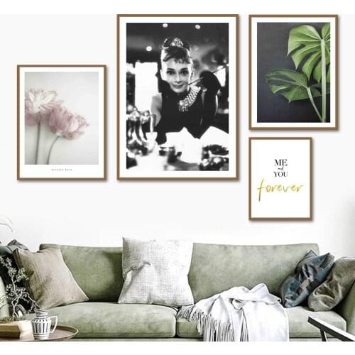 Rose Peony Flower Movie Star Love Quotes Wall Art Canvas Painting Nordic Posters And Prints Wall Pictures For Living Room Decor