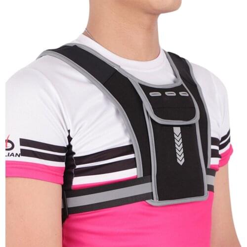 Running Backpack Vest Reflective Running Backpack Adjustable Belt Fitness Night Sports Strap Reflective Printing Chest Gym Bag