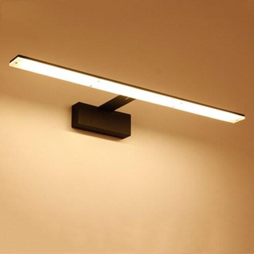 Nordic led bathroom lamp black/white mirror light acrylic metal fixtures barbershop hotel toilet cabinet wall lamp 42-72cm 9-16W