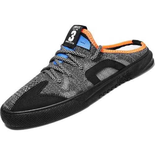 XAXZXY New Mens Slippers Tide Casual All-match Fashion Outdoor Mixed Colors Low Tops Breathable Lightweight Men Half Slippers