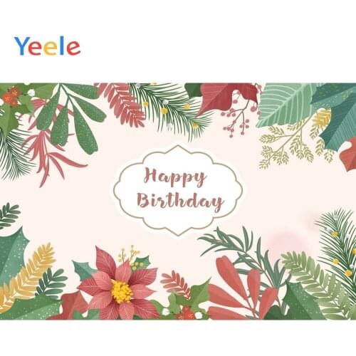 Summer Tropical Backdrops Flowers Baby Happy Birthday Party Banner Portrait Photo Backgrounds Customized Photocall Photo Studio