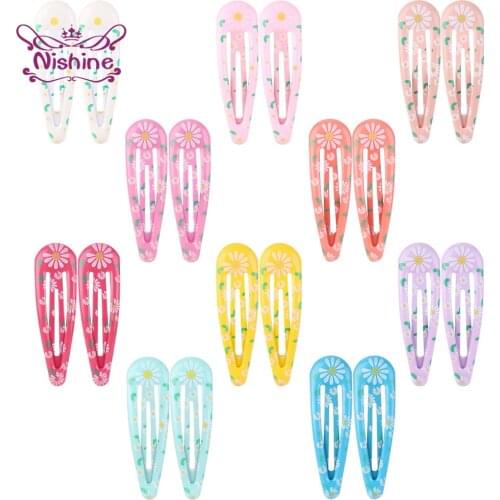 Nishine 10pcs/lot Lovely Print Infant BB Clips Fashion Baby Bangs Hairpin DIY Children Headwear Photography Props Birthday Gifts