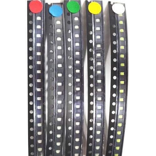 100pcs=5colors x 20pcs 5050 5730 1210 1206 0805 0603 LED Diode Assortment SMD LED Diode Kit Green/ RED / White / Blue / Yellow