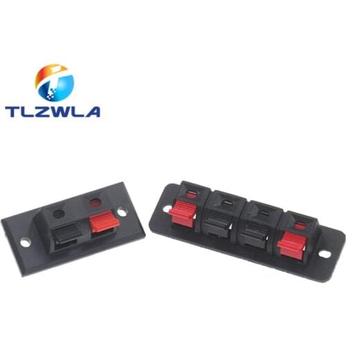 100Pcs Plastic 2/4 Positions Connector Terminal Push In Jack Spring Load Audio Speaker Terminals Breadboard Clip