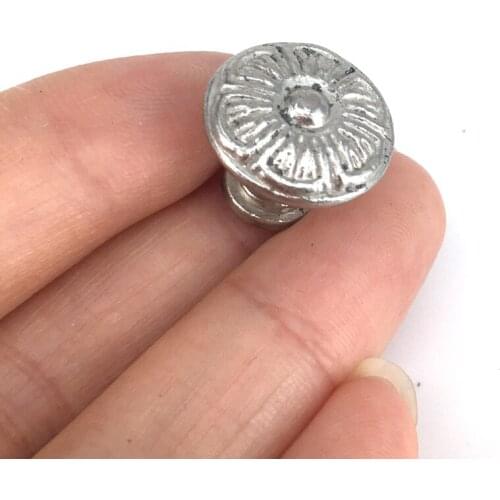 18mm silver Small Cabinet Drawer Knob Dresser Pulls Closet Handles wooden Jewelry Box Pulls 10PCS