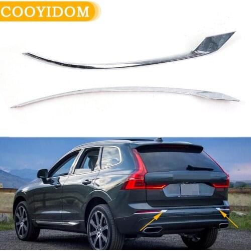 2pcs Car ABS Chrome Rear Fog Light Lamp Eyelid Cover Trim Decorative For Volvo XC60 2018 Car Exterior Accessories Car-Styling