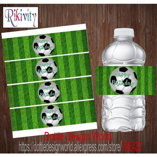 20 Pcs Custom Football Birthday Water Bottle Wine Labels Waterproof Candy Bar Wrapper Sticker Baby Shower Halloween Decorations