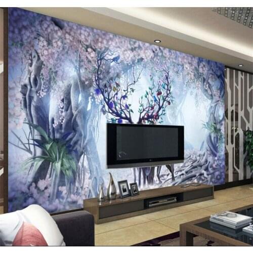 Printed flower deer series 3D wallpaper living room backdrop bedroom 3D wallpaper murals for large custom 3D wallpaper