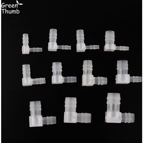 60pcs 90 Degreee Reduced Elbow Pagoda Connector Outer Dia 2.4-14mm White PP Hose Pipe Adapter Air Pump Garden Irrigation