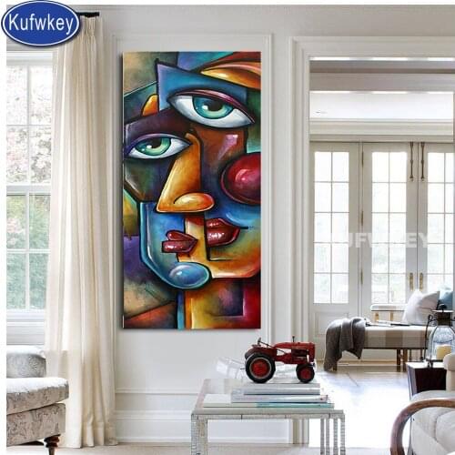 Abstract girl face Diamond mosaic full drill square round diamond Diamond Painting Cross Stitch Diamond Embroidery woman 5d DIY