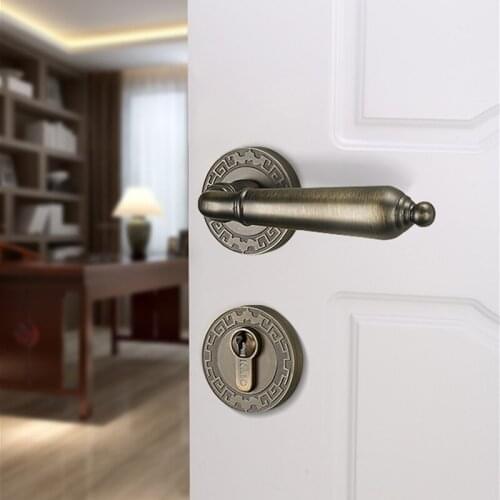 Zinc Alloy Silent Anti-theft Door Locks Interior Door Handle Split Lock Household Mute Lockset Furniture Hardware Accessories