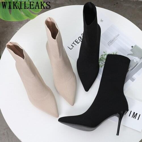 Ankle Boots For Women Black Boots High Heel Boots Women Shoes Autumn Fashion Female+shoes Chaussures Femmes Automne Hiver