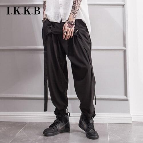 Boots and breeches mens loose Harem pants with adjustable leg straps