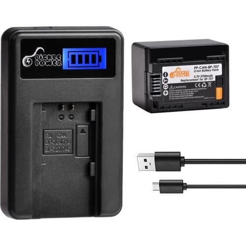 BP-727 BP-718 BP-709 CG-700 Battery+LCD Charger for Canon Vixia HFR80 HFR82 HFR800 HFR70 HFR72 HFR700 HFM500 HFR30 HFR32 HFR300