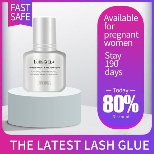 CURSAVELA Transparent Eyelashes Extension Fast Dry Glue Strong Adhesive For Semi Permanent Lash Powerful Low Odor Super Glues