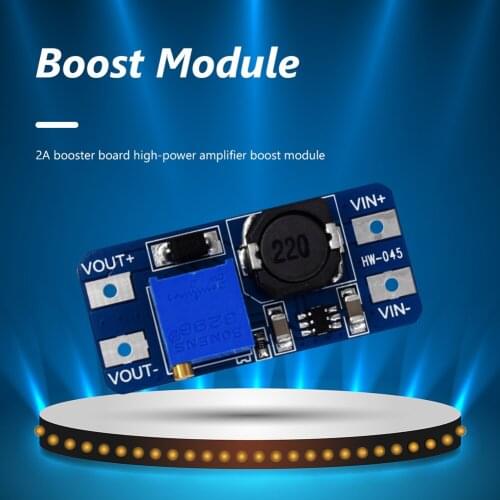 HW-045 2V-24V Adjustable Boost Module 2A DC Step Up Board Converter Booster Power Supply Module Greater than 93% Efficiency