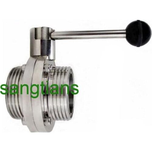 3/4" SS 304 butterfly valve,Threaded Butterfly Valve,Manual,Stainless steel butterfly valve,sanitary butterfly valve