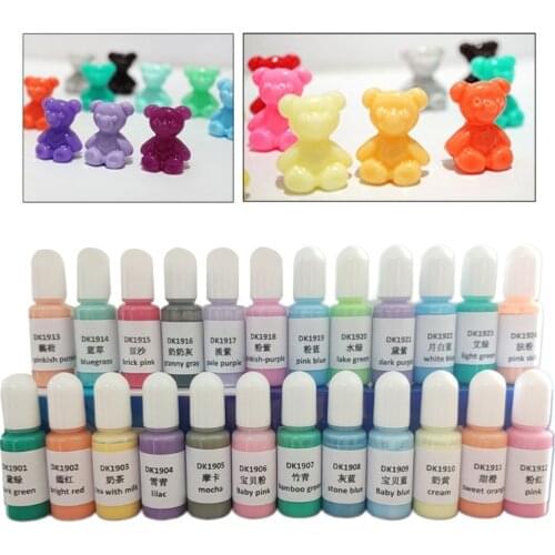 24 Colors Crystal Epoxy Pigment UV Resin Dye DIY Jewelry Colorant Art Crafts Coloring Drying Color Mixing Liquid Making G32D