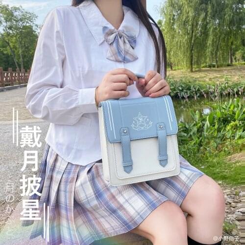 Small Fresh Square Handbag Preppy Style Mori Girl Casual PU Leather JK Uniform Shoulder Bags Japanese Student Messenger Bags