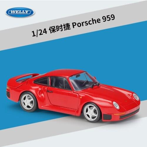 WELLY 1:24 Porsche 959 Alloy Luxury Vehicle Diecast Pull Back Cars Model Toy Collection Xmas Gift