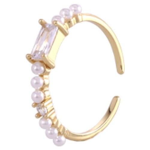 Fashion Pearl Rings for Women S925 Silver Jewelry with Zircon Gemstone Open Finger Ring Wedding Party Gift Accessories Wholesale