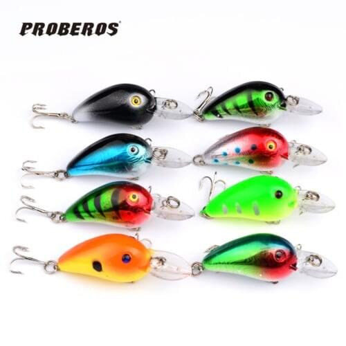 New Free Shipping 8pcs/set 6cm/5.5g Crank Bait Popper Fishing Lures Tackle Wobblers Crankbaits Isca Artificial Bait