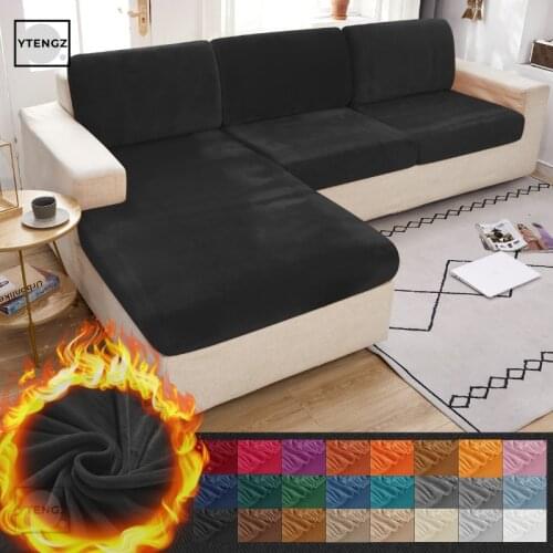 Solid Color Thick Velvet Sofa Cover Sofa Cushion Cover Elastic Slipcover All-inclusive Couch Cover Sofas Case Seat Slipcover