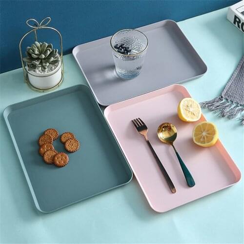 Dessert Tray Fruit Storage Tray Creative Multi-function Rectangular Plastic Tray Kitchen Supplies Home Kitchen