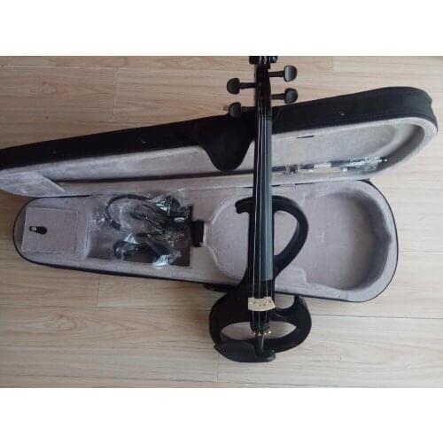 Full set black electric violin with case bow
