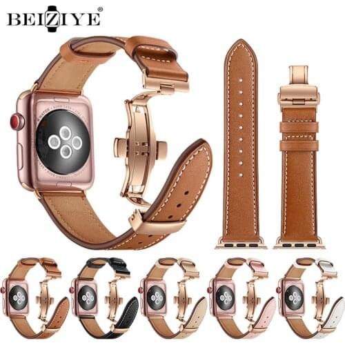 Ltaly Genuine Cow Leather Band For Apple Watch 42mm 38mm 40mm 44mm Bracelet watch band strap for iWatch band Series 6 SE 5 4 3 2