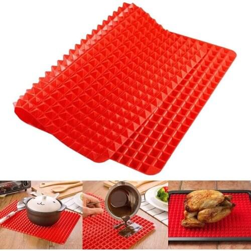 Silicone Pyramid Baking Mat Cooking Pan Bakeware Pan Nonstick Healthy Food Grade Silicone Oven BBQ Mats Baking Grilling Tray