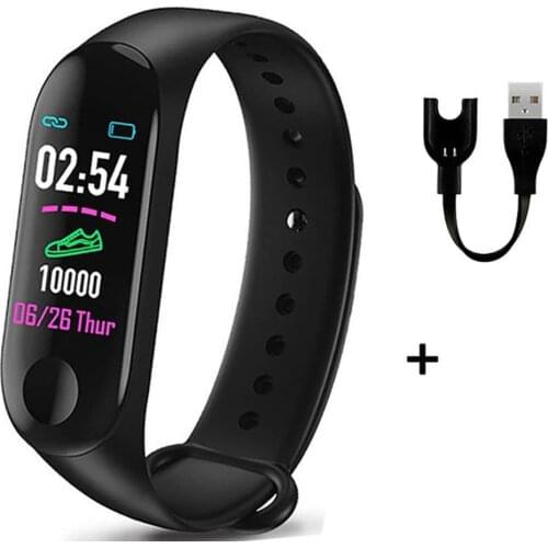 M3Plus Smart Bracelet Heart Rate Monitor Pedometer Call Reminder Message Push Neutral Silica Gel Waterproof Sleep Monitoring