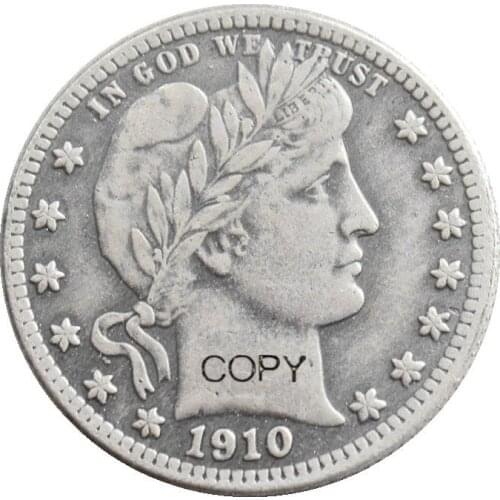 US 1910 P/D Barber Quarter Dollars Silver Plated Copy Coin
