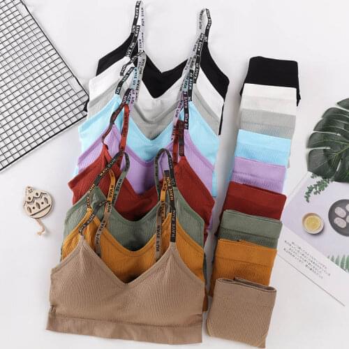 Fitness Crop Top Low Waist Underpants Women Underwear English Letter Sling Nylon Breathable Seamless Sexy Cosy Lingerie