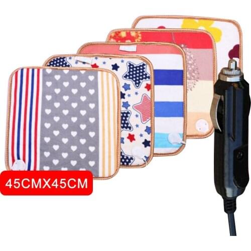 Universal 12V/24V 20W Electric Car Seat Heated Seat Cushion Winter Heater Pad 45x45cm Random Color Delivery