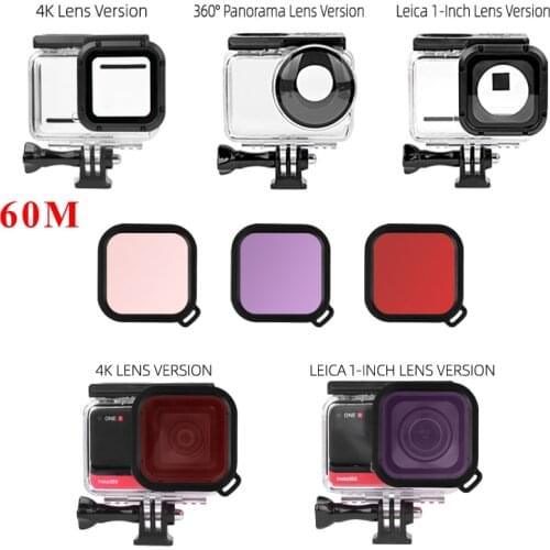 Insta360 One R Waterproof Housing Diving Case 4K Edition 5.7K Dual-lens 360 Edition 1-inch Leica 1Inch Camera Diving Lens Filter