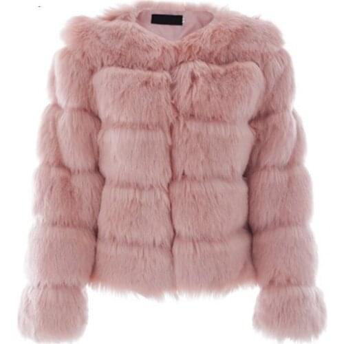 2018 European and American Autumn and Winter Female Clothing Faux fox fur Coat High Imitation Fur Coat