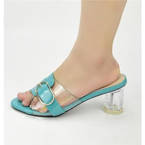 Ladies Slippers Sexy Women Shoes Sandals Open Toe Ankle Strap Buckle Shoes Transparent High Heels Sandals Summer Woman Slippers